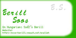 berill soos business card